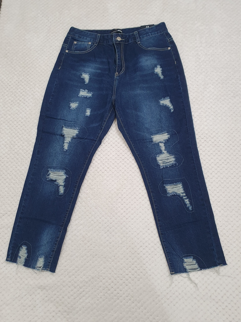 Baddie Style Ripped Denim Breeches Fashion Nova NWT 11